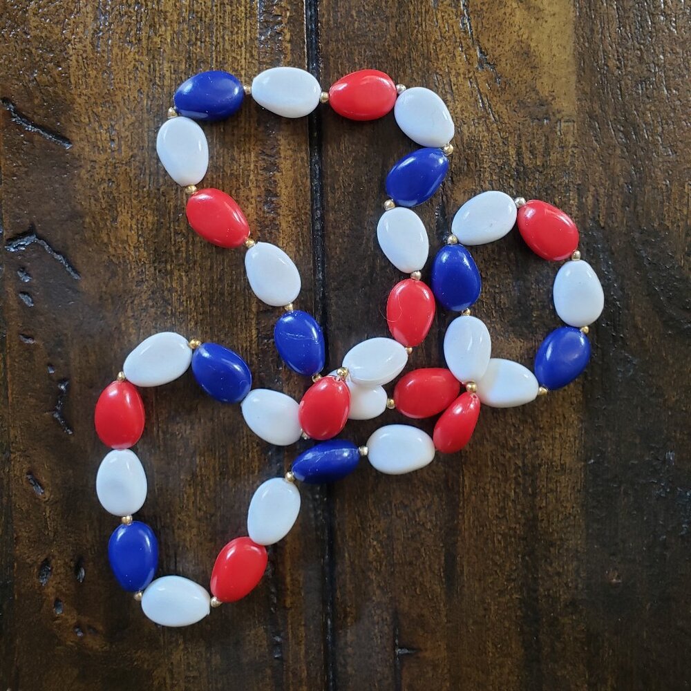 Vintage Red White and Blue Necklace